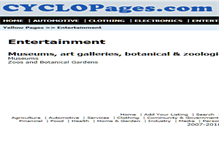 Tablet Screenshot of entertainment.cyclopages.com